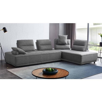 Divani Casa Glendale Modern Grey Fabric Modular Sectional Sofa Grey Sectional Sofa 77887 VGMBMB-1907-GRY