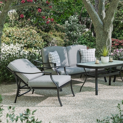 Furniture Of America Adele Contemporary Black/Gray 5 Pc. Conversation Set W/ Adjustable Chairs Model GM-1047-4PK-Loveseat