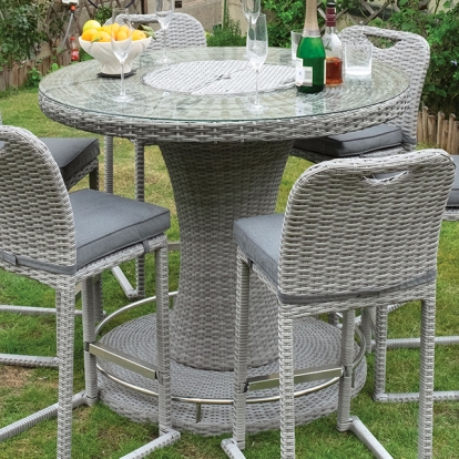 Furniture Of America Cyprus Contemporary Gray Round Bar Table Model GM-2006-PK
