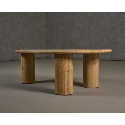 Modrest Gracemont Modern Travertine Marble Freeform Coffee Table Beige Coffee Table 82005 VGBR-SBA-4962