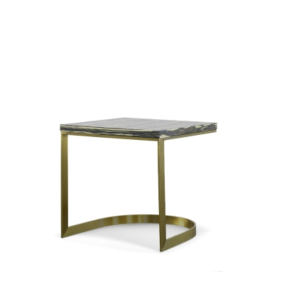Modrest Greely Glam Black and Gold Marble End Table Black End Table 76900 VGODLZ-178E