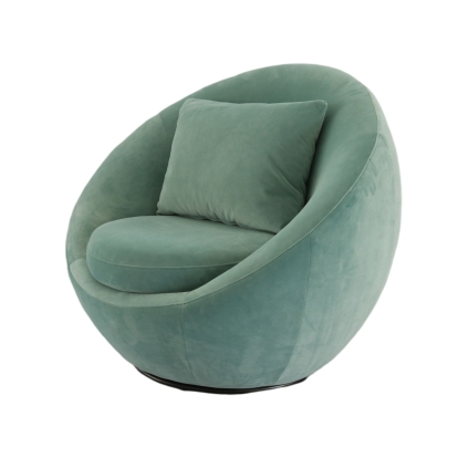 Modrest Gypsum Modern Teal Swivel Accent Chair Blue Lounge Chair 78497 VGMFOC-284-BLU-CH