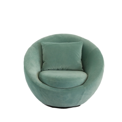 Modrest Gypsum Modern Teal Swivel Accent Chair Blue Lounge Chair 78497 VGMFOC-284-BLU-CH