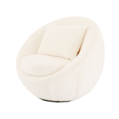 Modrest Gypsum Modern White Swivel Accent Chair White Lounge Chair 78498 VGMFOC-284-WHT-CH