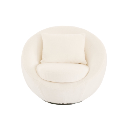 Modrest Gypsum Modern White Swivel Accent Chair White Lounge Chair 78498 VGMFOC-284-WHT-CH