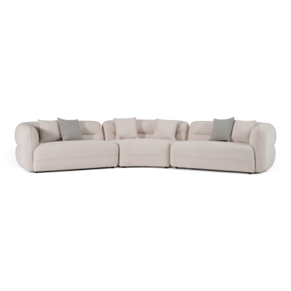 LA Furniture Nomad Modern Off-White Fabric Curved Sectional Sofa VGAH-FL12-OFF Contemporary Style by Vig Furnitrue Number 82127 Catch Home Goods