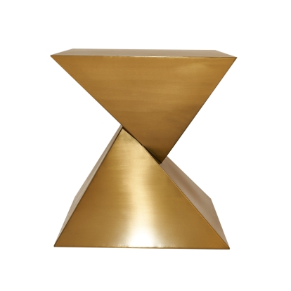 Modrest Hadler Glam Brushed Gold Metallic End Table Gold End Table 76902 VGODLZ-206E