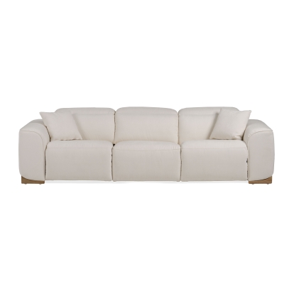 Divani Casa Hagerty Modern Off-White Fabric Sofa With 2 Power Recliners Off-White Sofa 81396 VGKV-KM.6035-OW