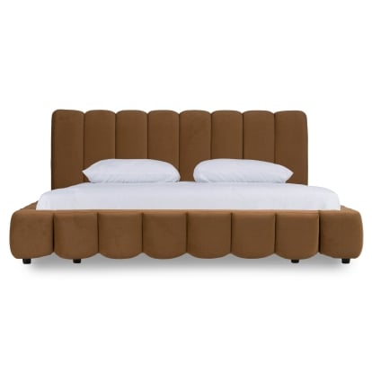 LA Furniture Harris Modern Brown Fabric Bed VGKK-KF.B2032-BRN Contemporary Style by Vig Furnitrue Number 82818A|82818B|82819A|82819B Catch Home Goods