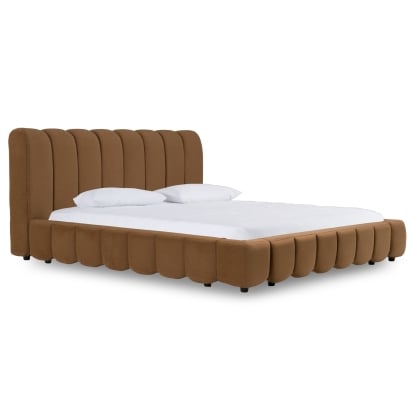 LA Furniture Harris Modern Brown Fabric Bed VGKK-KF.B2032-BRN Contemporary Style by Vig Furnitrue Number 82818A|82818B|82819A|82819B Catch Home Goods