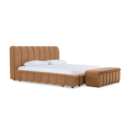 Modrest Harris Modern Brown Fabric Bed Brown Bed 82818A|82819A VGKK-KF.B2032-BRN