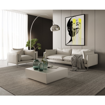 Divani Casa Harvest Modern White Full Leather Sofa Set White Sofa Set 80412 VGKKKF2627-L2927-SET