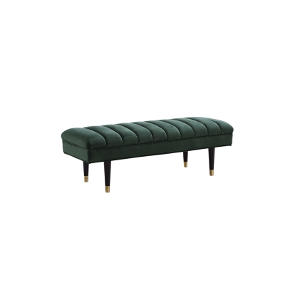 Divani Casa Ritner Modern Green Velvet Bench Green Bench 75412 VGYUHD-1855-GRN