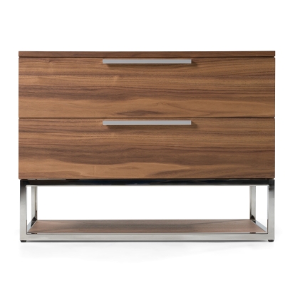 Modrest Helenora Modern Walnut Nightstand Walnut Nightstand 82780 VGVC-MB1502-WAL