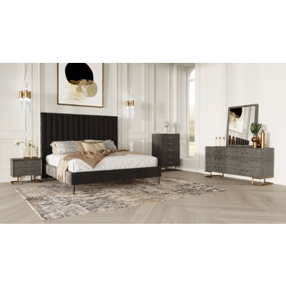 LA Furniture Howard Modern Shagreen Grey Leatherette Mirror VGGMMI-1528-MIR Contemporary Style by Vig Furnitrue Number 78300 Catch Home Goods