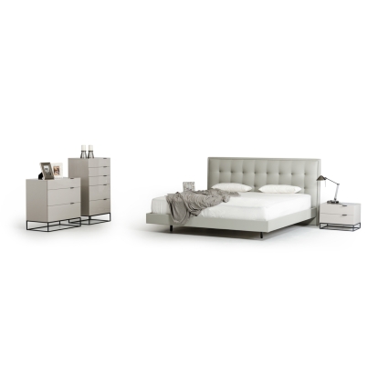 Modrest Hera Modern Queen Bedroom Set Gray/Grey Bedroom Set xx14 VGCNHERA-BED-SET-Q
