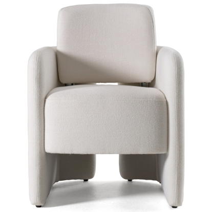 Modrest Hermosa Modern White Fabric Dining Chair White Dining Chair 82725 VGKK-KF.Y2220-WHT