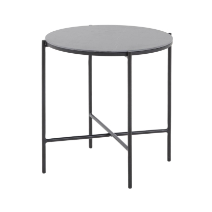 Modrest Hobart Modern Black Ceramic End Table Black End Table 78385 VGDWJ5837-BLK-ET