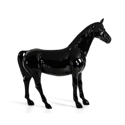 Modrest Black Full Size Horse Sculpture Black Sculpture 71795 VGTHSV-001-BLK