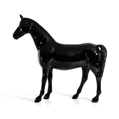 Modrest Black Full Size Horse Sculpture Black Sculpture 71795 VGTHSV-001-BLK