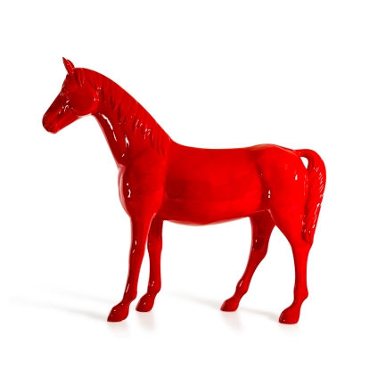 Modrest Red Full Size Horse Sculpture Red Sculpture 71793 VGTHSV-001-RED