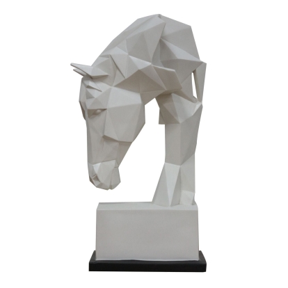 Modrest Horse Geometric White Sculpture White Sculpture 78014 VGTHDS0071-HORSE