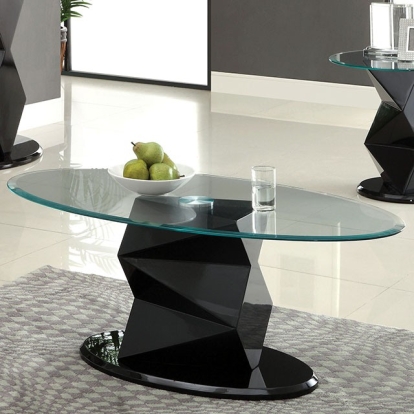 Furniture Of America Halawa Contemporary Black Coffee Table Model CM4170BK-C-PK