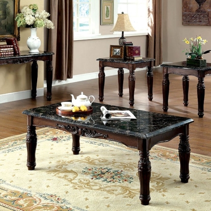 Furniture Of America Brampton Traditional Espresso-Black 3 Pc. Table Set Model CM4292EX-3PK-END TABLE