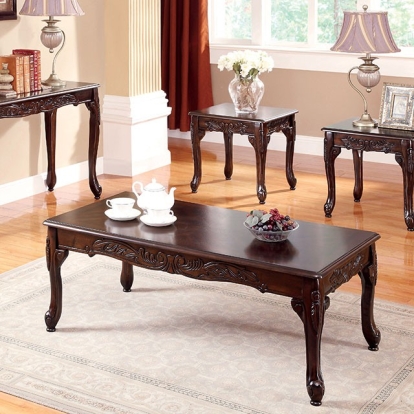 Furniture Of America Cheshire Traditional Dark Cherry 3 Pc. Table Set Model CM4914-3PK-END TABLE