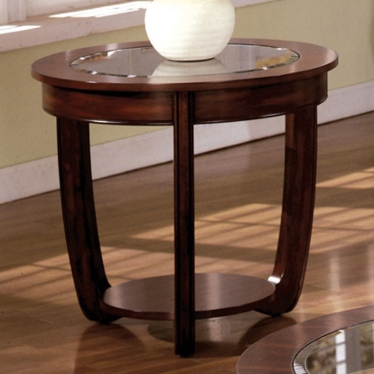 Furniture Of America Crystal Falls Transitional Dark Cherry End Table Model CM4336E