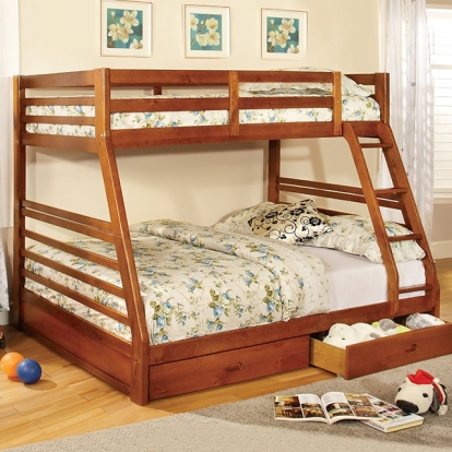 Furniture Of America California Transitional Oak Bunk Bed Model CM-BK588A-BED
