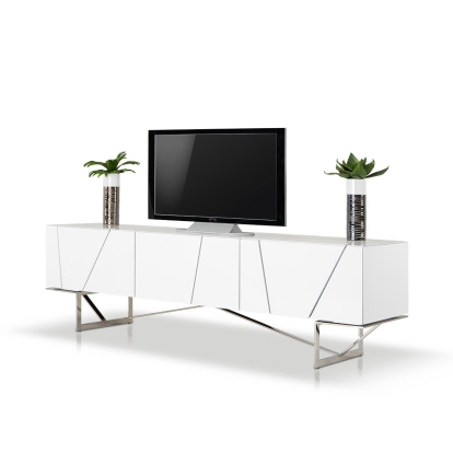 Rostock Modern White TV Stand White TV Stand 15041 VGWCROSTOCK-WHT