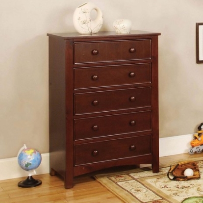 Furniture Of America Omnus Transitional Solid Wood, Wood Veneer, Others Cherry Chest | CM7905CH-C