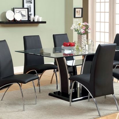 Furniture Of America Glenview Contemporary Black 72" Dining Table Model CM8372BK-T-TABLE