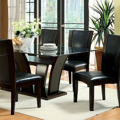 Furniture Of America Manhattan Contemporary Brown Cherry Dining Table Model CM3710T-TABLE
