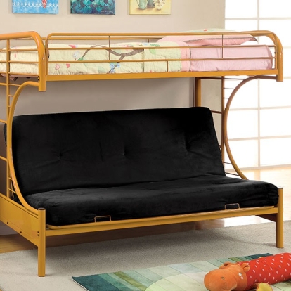Furniture Of America Rainbow Contemporary Orange Bunk Bed Model CM-BK1034-OR-BED