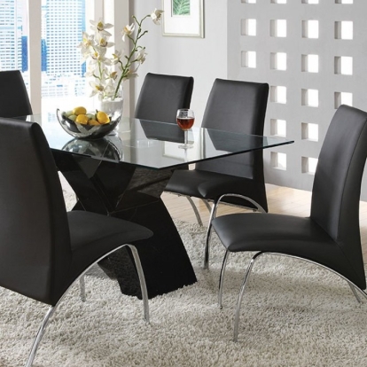 Furniture Of America Wailoa Contemporary Black Dining Table Model CM8370BK-T-TABLE