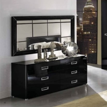LA Furniture LA STAR Composition 01 Modern Italian Black Mirror VGCALASTAR01-MIR-BLK Contemporary Style by Vig Furnitrue Number 11661 Catch Home Goods