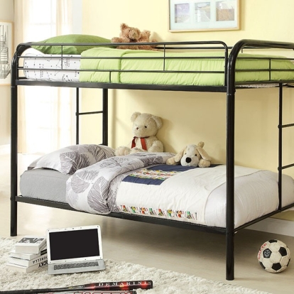 Furniture Of America Rainbow Contemporary Black Twin-Twin Bunk Bed Model CM-BK1032-BK