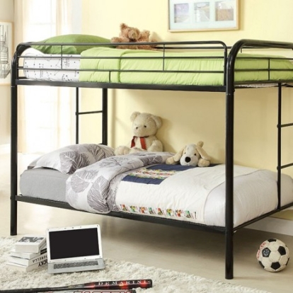 Furniture Of America Rainbow Contemporary Metal Black Twin/Twin Bunk Bed | CM-BK1032-BK