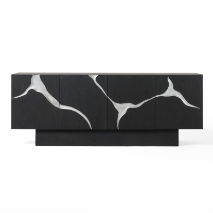 Modrest Impala Modern Matte Brown Ash & Silver Buffet Dark Brown Buffet 81426 VGVCG2322