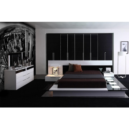 LA Furniture Eastern King Impera Modern-Contemporary lacquer platform bed VGWCIMPERA-EK Contemporary Style by Vig Furnitrue Number 11691 Catch Home Goods