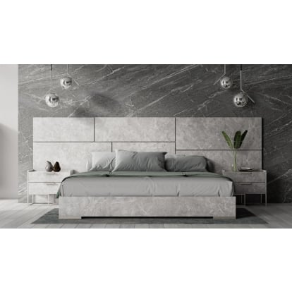 LA Furniture Eastern King Marbella Italian Modern Grey Marble Bed with 2 Nightstands VGACMARBELLA-GRY-BED-EK Contemporary Style by Vig Furnitrue Number 77944 Catch Home Goods
