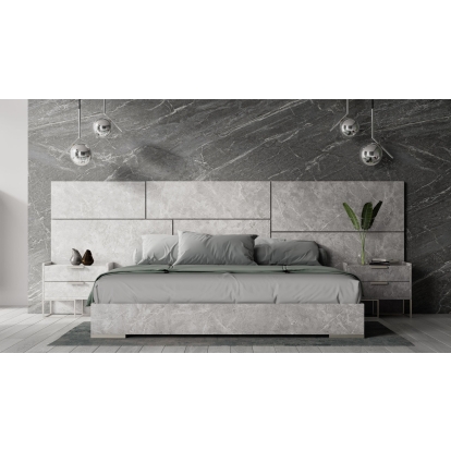 Nova Domus Marbella Italian Modern Grey Marble Bed with 2 Nightstands Grey Bed 77943|77944|79306 VGACMARBELLA-GRY-BED