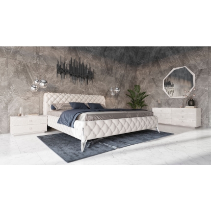 Modrest Legend Modern White Bedroom Set White Bed 80171|80172 VGVCBD8111-WHT-SET