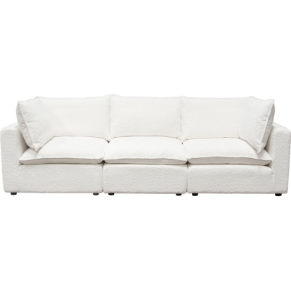 Diamond Sofa IVY2SC1ACWH Ivy 3 Piece Modular Sectional Sofa White Faux Shearling Feather Down