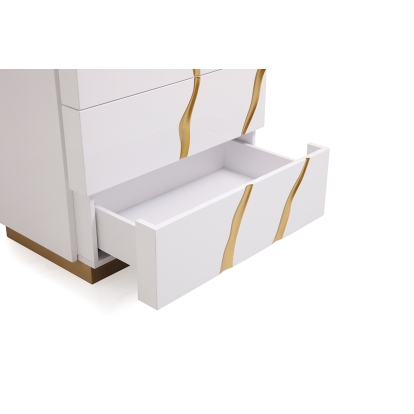 Modrest Aspen Modern White & Gold Chest White Chest 75641 VGVCJ1801-5H-WHT