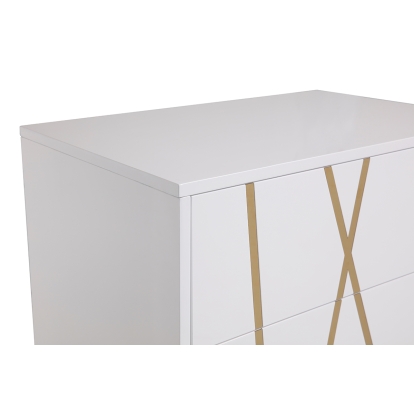 Modrest Nixa Modern White & Gold Chest White Chest 75648 VGVCJ1909-5H-WHT