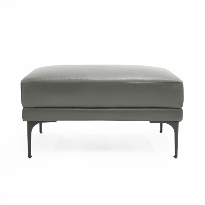 Divani Casa Jacoba Modern Dark Grey Leather Rectangular Ottoman Dark Grey Ottoman 80093 VGKK-KF-2620-ROT-DKG