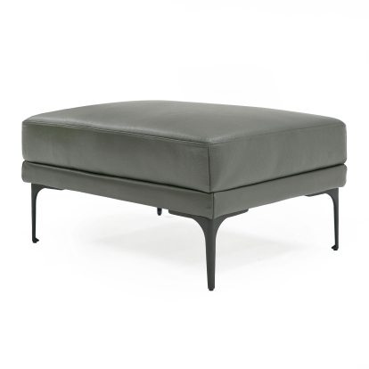 Divani Casa Jacoba Modern Dark Grey Leather Rectangular Ottoman Dark Grey Ottoman 80093 VGKK-KF-2620-ROT-DKG